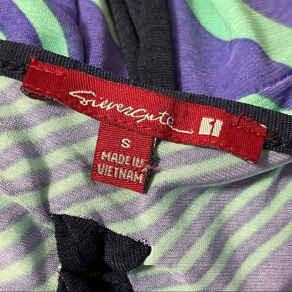 Silvergate Green Purple Striped High-Low Dress SMALL - Picture 12 of 15